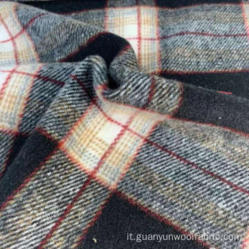 Tessuto di camicia tweed a doppio volto giallo arancione